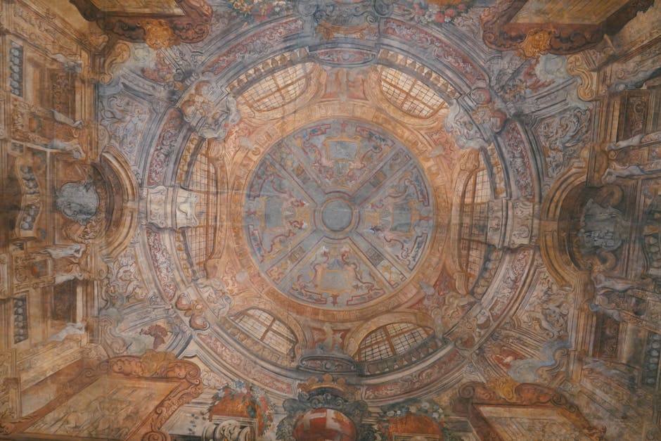 A stunning Baroque-style ceiling fresco featuring detailed artwork in Il-Kalkara, Malta.